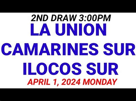STL La Union Results April 1 to 30, 2024.